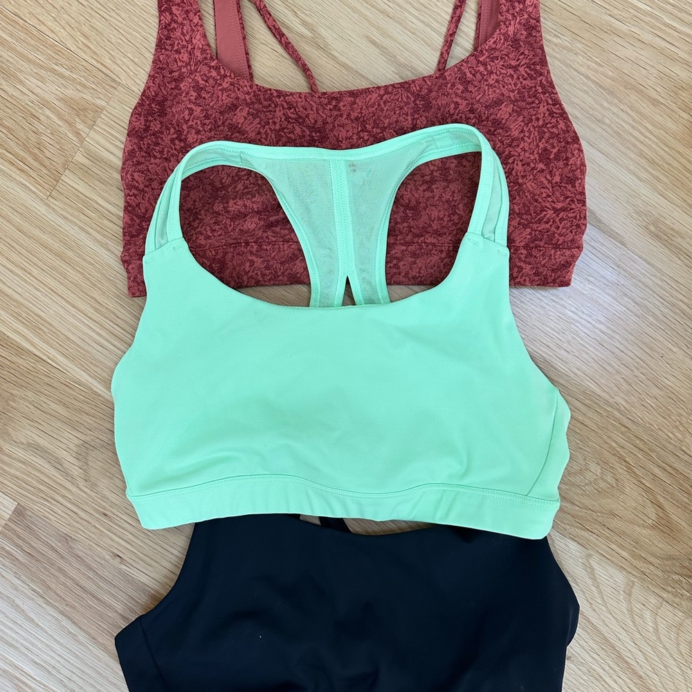 Athleta Sports Bra Trio - Black, Red, Green High Suport